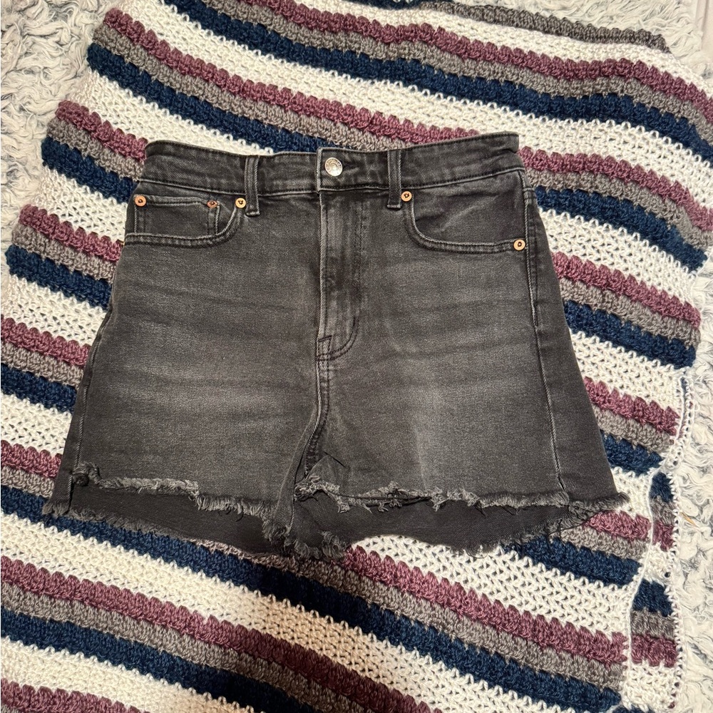 Black Denim Cutoff Shorts